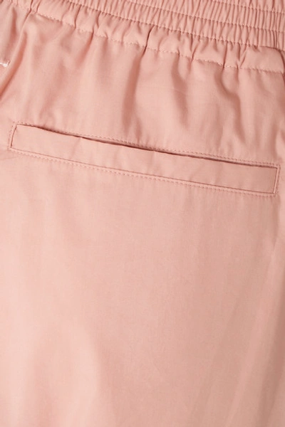 Shop Mm6 Maison Margiela Cropped Cotton-blend Wide-leg Pants In Antique Rose