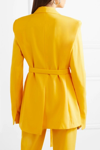 Shop House Of Holland Belted Twill Blazer In Yellow