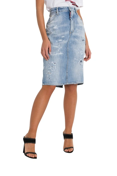 Shop Dsquared2 Dalma Midi Skirt In Blu