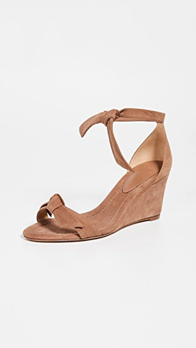 Shop Alexandre Birman Clarita Demi 75mm Wedge Sandals In Light Beige