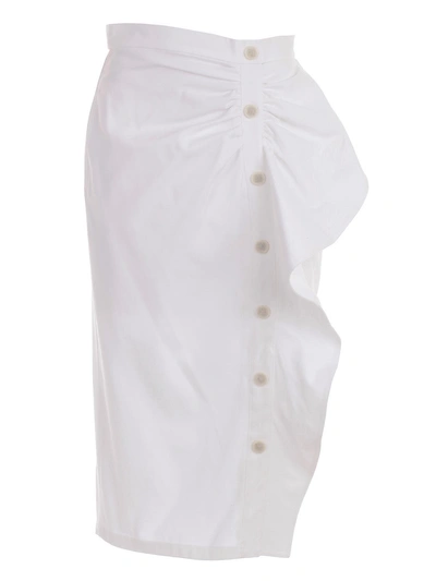 Shop Max Mara Buttoned Skirt In White