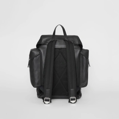 Shop Burberry Grainy Leather Backpack In Black