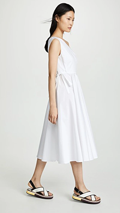 Shop Rosetta Getty One Shoulder Wrap Dress In White