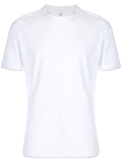 Shop Brunello Cucinelli Hem Detail Crew Neck T-shirt - White