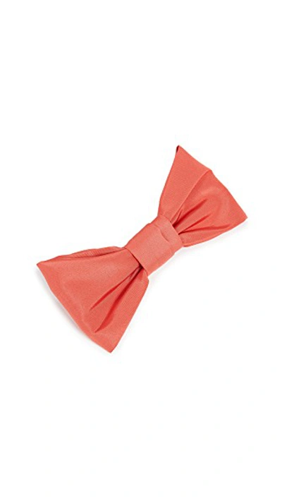 Shop Jennifer Behr Silke Faille Bow Barrette In Electric Coral