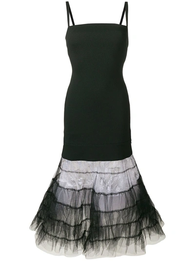 Shop Christopher Kane Bodycon Multi Tulle Dress - Black