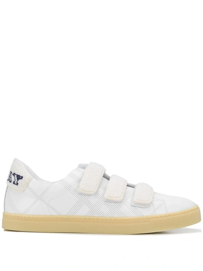 Shop Burberry Touch Strap Sneakers - White