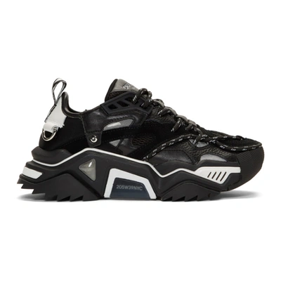 Shop Calvin Klein 205w39nyc Black Strike 205 Sneakers