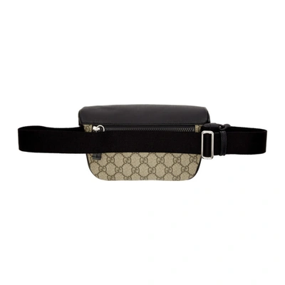 Shop Gucci Black And Beige Gg Belt Bag In 9772 Beige