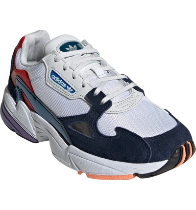 Adidas Originals White Falcon Grunge Suede Sneakers ModeSens