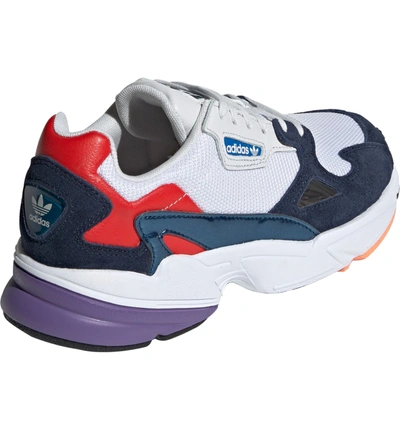 Shop Adidas Originals Falcon Sneaker In Crystal White/ Collegiate Navy