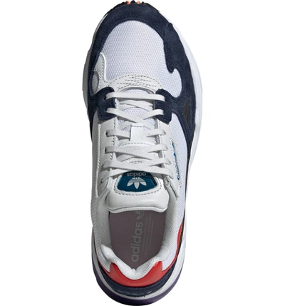 Shop Adidas Originals Falcon Sneaker In Crystal White/ Collegiate Navy