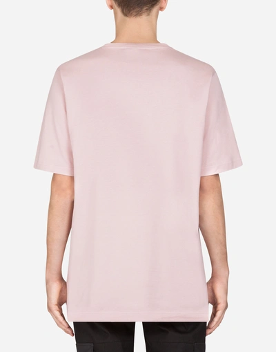 Shop Dolce & Gabbana T-shirt In Cotton With Print In Pink