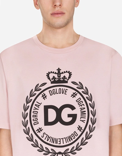 Shop Dolce & Gabbana T-shirt In Cotton With Print In Pink