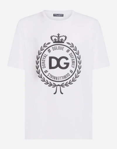 Shop Dolce & Gabbana Cotton T-shirt With Print In White