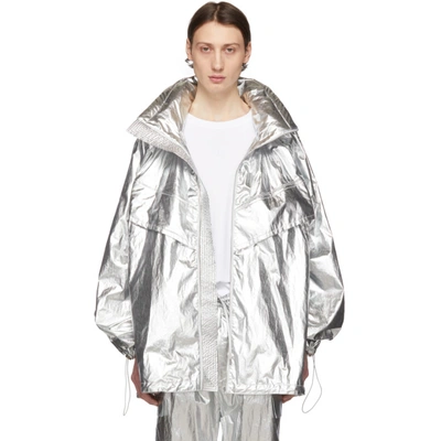 Shop Juun.j Silver The Altered Tech Zip-up Coat In 3 Silver