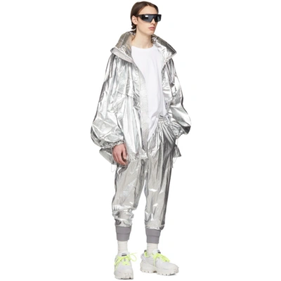 Shop Juun.j Silver The Altered Tech Zip-up Coat In 3 Silver