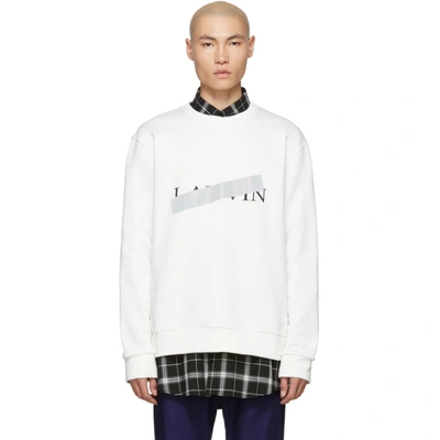 Shop Lanvin White Cross Out Logo Sweatshirt In 00white