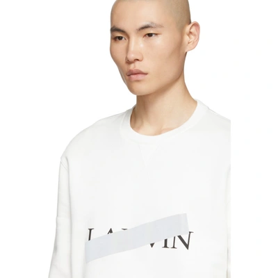 Shop Lanvin White Cross Out Logo Sweatshirt In 00white