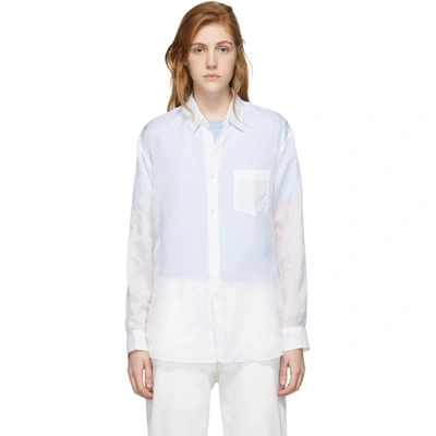 Shop Comme Des Garçons Shirt Comme Des Garcons Shirt White Cupro Shirt In 5 White