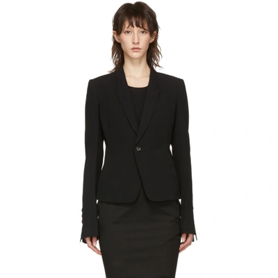 Shop Rick Owens Black Classic Tailored Short Blazer In 09 Black