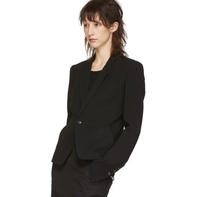 Shop Rick Owens Black Classic Tailored Short Blazer In 09 Black