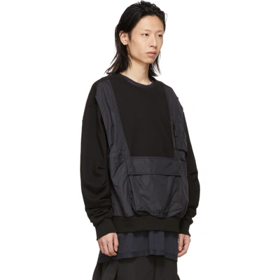 Shop D.gnak By Kang.d Black Vest Pocket Sweatshirt