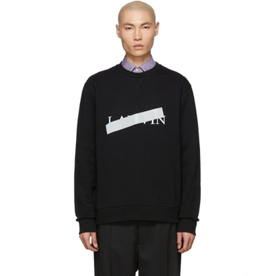 Shop Lanvin Black Cross Out Logo Sweatshirt In 10 Black