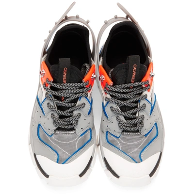 Shop Calvin Klein 205w39nyc Grey And Blue Carla 10 Sneakers In Gr/bl/blk/o