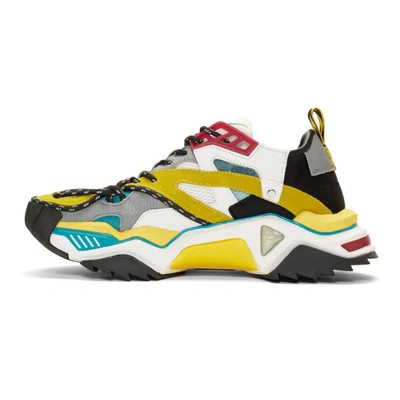 Shop Calvin Klein 205w39nyc Blue And Yellow Strike 205 Sneakers In Lgne/yw/w/b