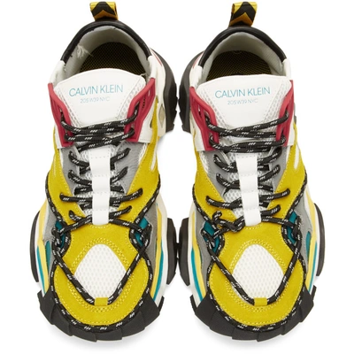 Shop Calvin Klein 205w39nyc Blue And Yellow Strike 205 Sneakers In Lgne/yw/w/b