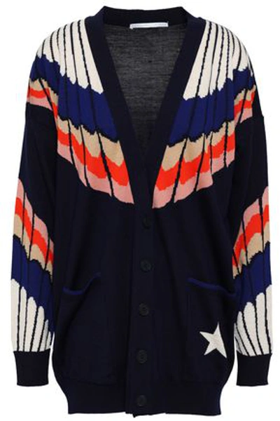 Shop Stella Mccartney Woman Wool Cardigan Blue