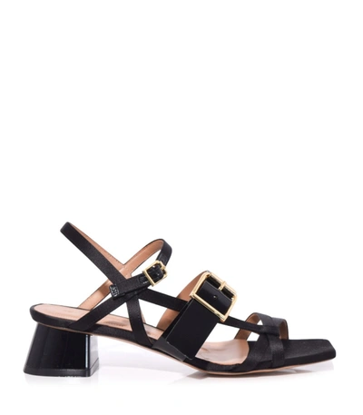 Shop Marni Satin Sandal In Black