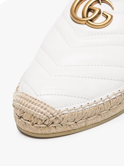 Shop Gucci White Pilar Leather Espadrilles