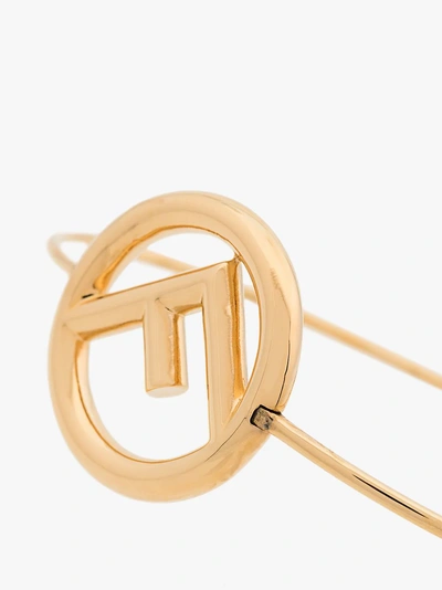 Shop Fendi Metallic Logo Bracelet