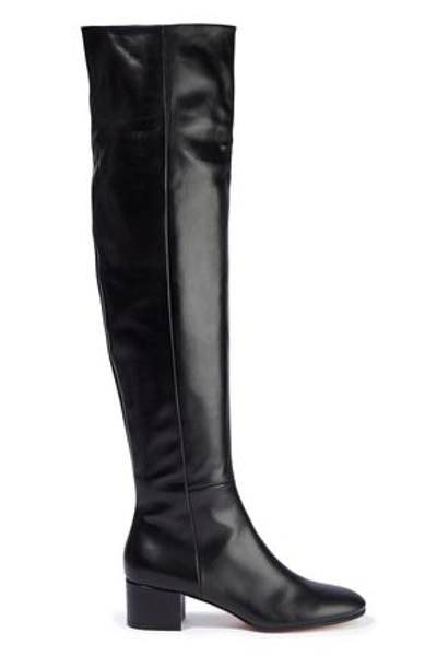 Shop Gianvito Rossi Rollind Leather Over-the-knee Boots In Black