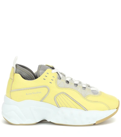 Shop Acne Studios Manhattan Leather Sneakers In Yellow