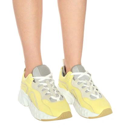 Shop Acne Studios Manhattan Leather Sneakers In Yellow