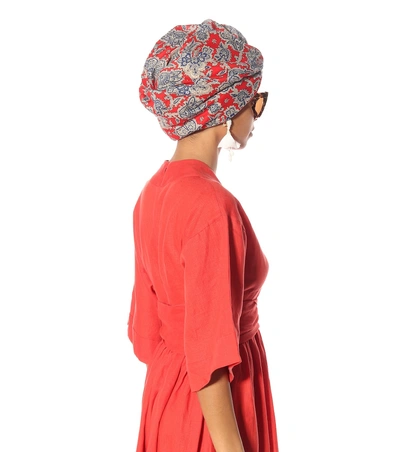 Shop Etro Printed Cotton Turban In Red