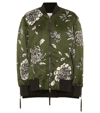 Shop Moncler Thimphou Printed Bomber Jacket In Green