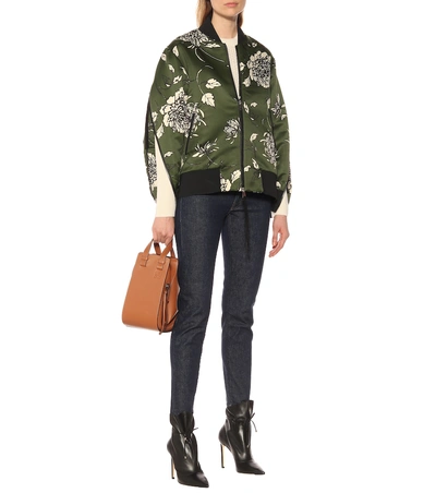 Shop Moncler Thimphou Printed Bomber Jacket In Green