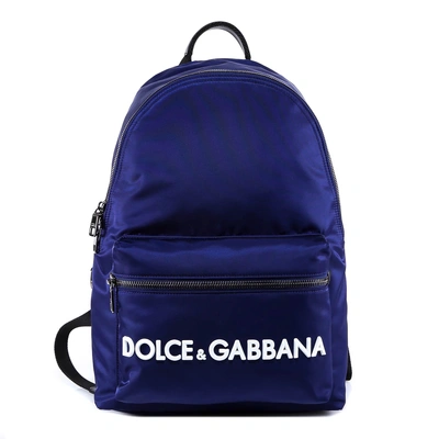 Shop Dolce & Gabbana Logo Backpack In Blue