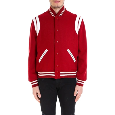 Shop Saint Laurent Bomber Jacket In Red