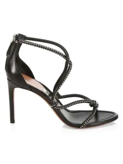 Shop Alaïa Women's Studded Leather Sandals In Noir