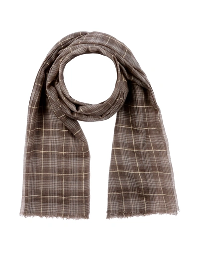 Shop Brunello Cucinelli Scarves In Khaki