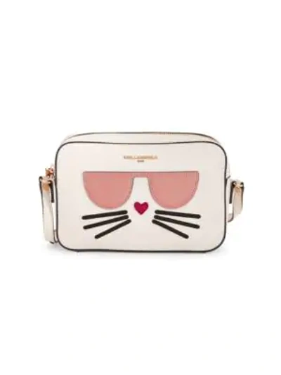 Shop Karl Lagerfeld Maybelle Cat Shoulder Bag In Winter White
