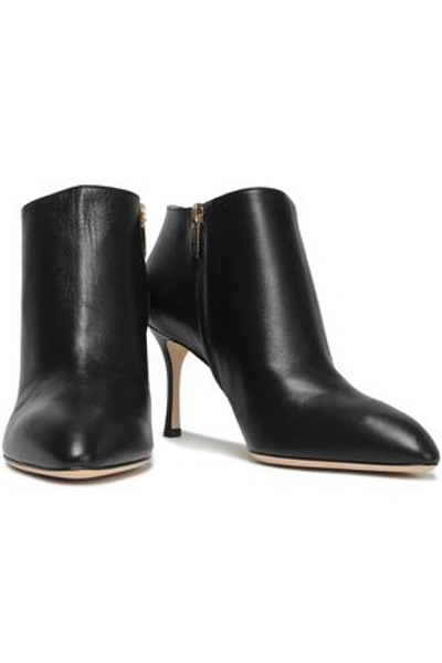 Shop Sergio Rossi Leather Ankle Boots In Black