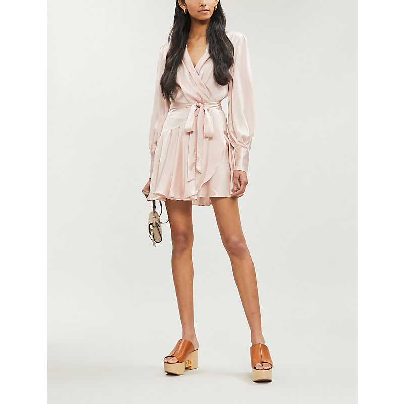 zimmermann satin wrap dress