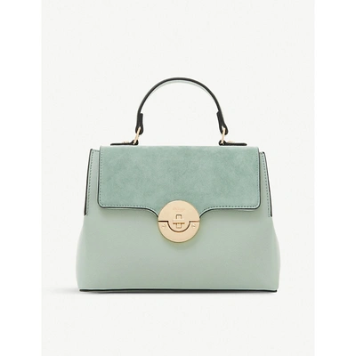 Shop Dune Dinidoting Faux-leather Tote Bag In Green-plain Synthetic
