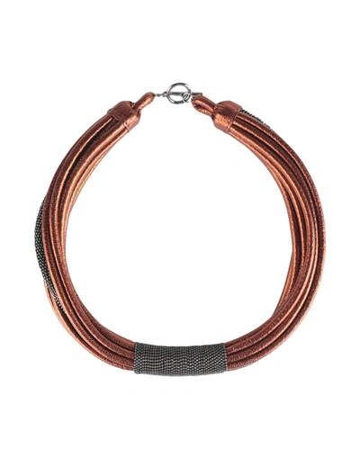 Shop Brunello Cucinelli Necklace In Brown